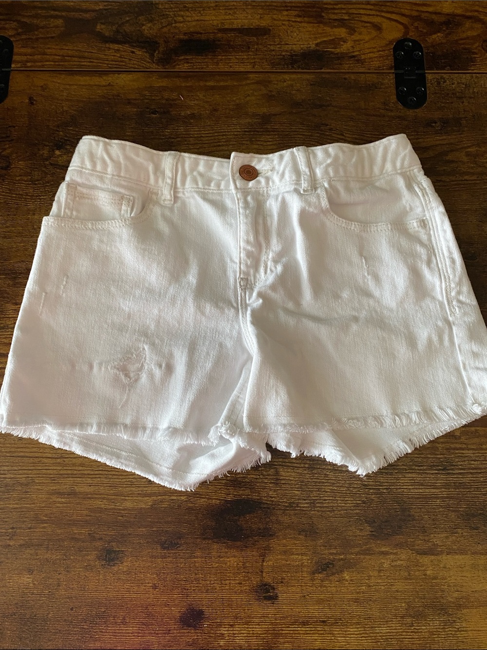 GAP White Frayed Hem Denim Shorts